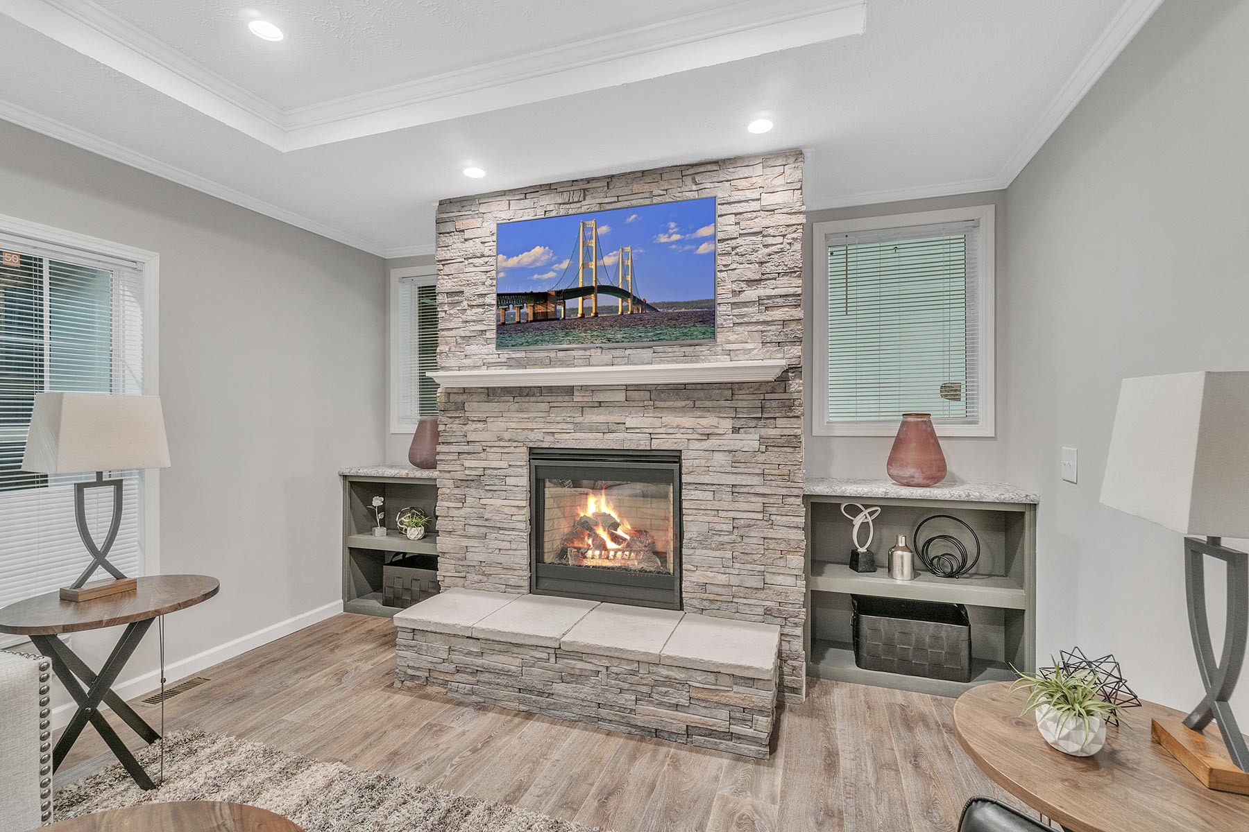 Gas – Stone To Ceiling – Raised Hearth